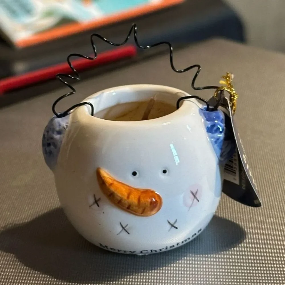 Crazy Mountain Vintage Snowman Tea Lite Candle 